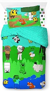Parure de lit simple 3 pièces 100 % coton jay franco minecraft creative