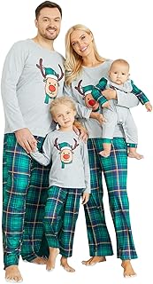 Pyjama de noël familial assorti avec haut imprimé à motif de père noël