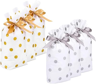 Sacs cadeaux en plastique à cordon de serrage 30 pièces sacs fête mariage