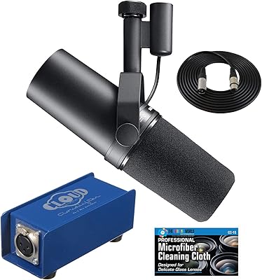 Microphone vocal shure sm7b avec microphones cl-1 cloudlifter, activateur de microphone et jeu