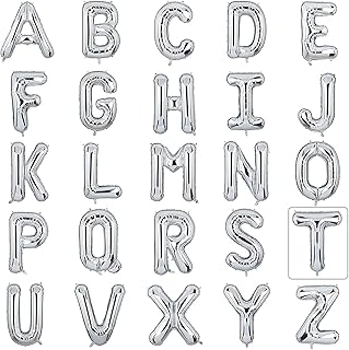 16" ballons en aluminium argenté lettre de l'alphabet à suspendre bannière d'anniversaire