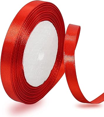 Ruban de satin rouge ruban en polyester double face 12 mm
