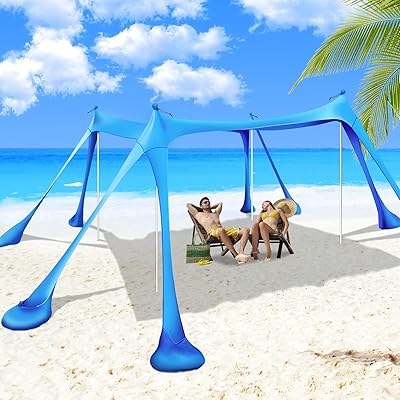 Parapluie de plage wapolai 10x10 pieds, parasol portable avec 8 sacs de sable