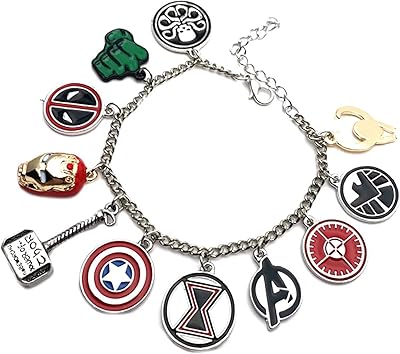 Bracelet décoré de pendentifs avec le design des produits avengers de yellow chimes