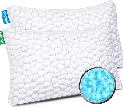 Oreiller de lit rafraîchissant pour dormir paquet de 2 oreillers réglables en mousse