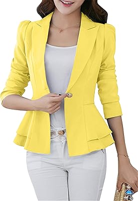 Veste blazer ouverte à manches longues pour femme, couleur unie, grande taille