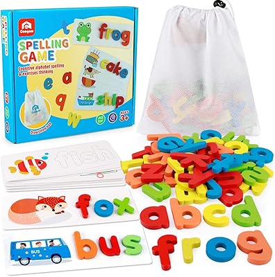 Jouet de lecture et d'orthographe cogam cartes flash en bois assorties