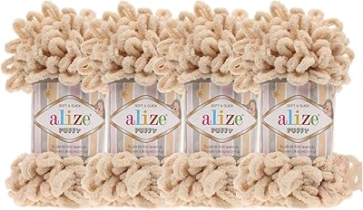4 bobines de fil de couverture pour bébé moelleux alize buffy avec grandes