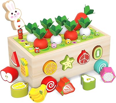 Jouet de tri de formes montessori en bois jeu de puzzle de récolte