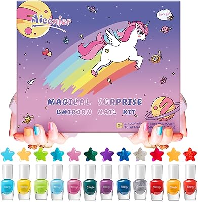 Kit de vernis à ongles pour enfants aieenjor 12 couleurs du thème