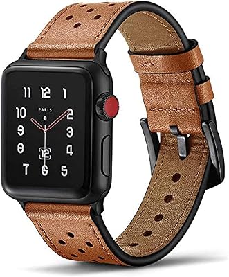 Bracelet apple watch en cuir véritable compatible avec apple watch 38 mm, 40
