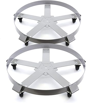 2 chariots à tambour très résistants de 55 gallons roulettes pivotantes cadre