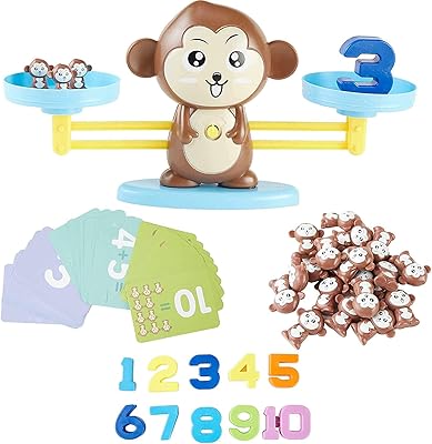 Jeu de mathématiques éducatif auriti en forme de singe pour enfants, filles