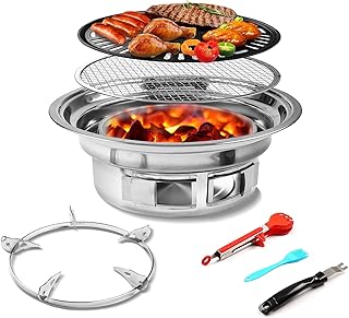 Gril à charbon coréen sheikha barbecue portable en acier inoxydable brûleur