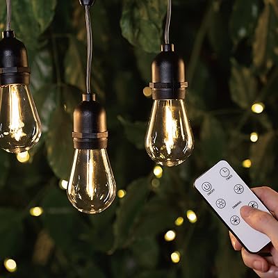 Lumières extérieures de guirlande avec variateur lumineuse de jardin alimentée par 52 pieds