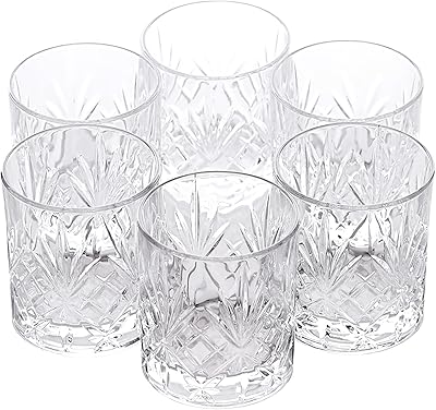 Ensemble de 6 tasses en verre cristal rcr melodia, capacité 230 ml, transparent