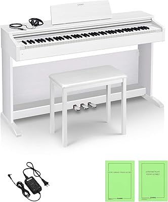 Piano numérique casio avec clavier électronique 88 touches ap-270we blanc