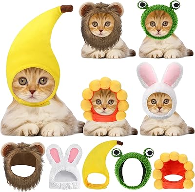 5pcs adorable chapeau de chat costume de lapin avec oreilles amusant pour chats