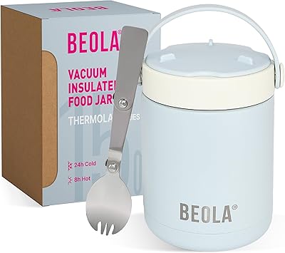 Récipient alimentaire de voyage isotherme à double paroi biola en acier inoxydable