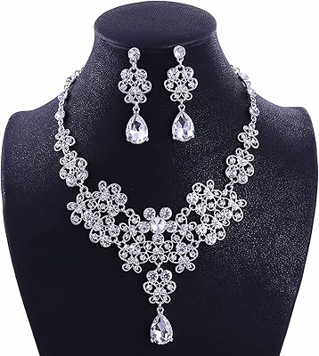 Ensemble de bijoux en cristal de luxe pour femmes collier diadème en strass