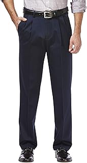 Haggar pantalon extensible classique haut de gamme sans repassage pour hommes avec devant