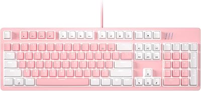 Clavier de jeu mécanique majiji pink mk armor rétroéclairé arc-en-ciel filaire