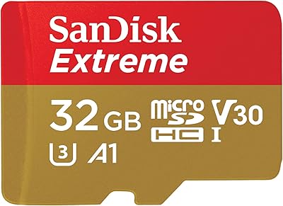 Carte micro sd sandisk extreme 32 go uhs-i u3 a2 100 mo/s sdsqxaf-032g-gn6mn