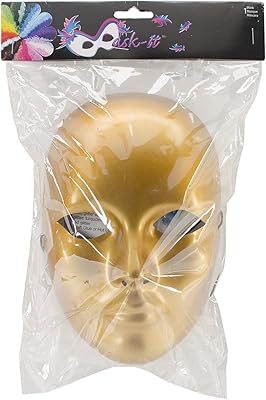 Masque - 8,5" forme visage complet féminin - or (paquet de 3)