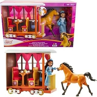 Coffret de jeu spirit untamed lucky train home avec poupée porte-bonheur train