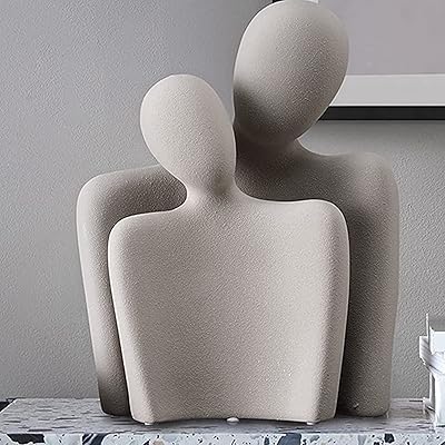 Figurine de couple abstraite moderne et polyvalente de 10 pouces de hauteur, articles