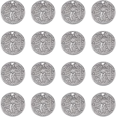 Dicosmetic 16 pièces breloques archange gardien ange fée breloques protection médaille pendentifs plat rond tarot breloques pendentifs en acier inoxydable pour la fabrication de bijoux artisanat, trou: 1,8 mm. Plus de choix, moins de dépenses avec Diaytar
