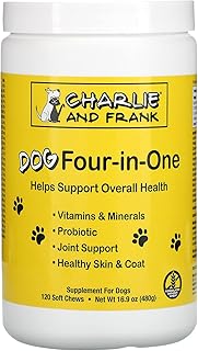 Charlie & frank, chien 4-en-1, 120 friandises à mâcher, 480 g