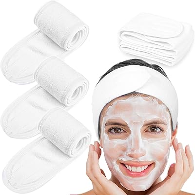 Bandeau facial en tissu éponge wallin, 4 pièces, serviette élastique pour le bain