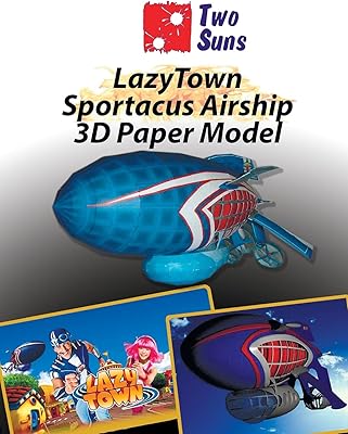 Modèle papier 3d du dirigeable lazytown sportacus : comment assembler votre copie exacte