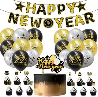 Kit de fournitures de fête d'anniversaire de bonne année pour enfants avec bannière