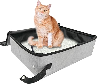 Bac à litière de voyage pour chat ikam, bac à litière portable