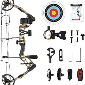 Arc à poulies pour adultes adolescents débutants, ensemble d'arcs de chasse à l'arc de 30 à 70 lb, longueur de tirage 23,5"-31", viseur à 5 broches, main droite, accessoires. Diaytar Sénégal : Le plaisir d'acheter sans se priver