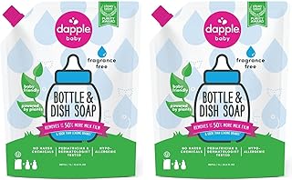Recharge liquide double pour biberon et vaisselle sans parfum sulfate hypoallergénique