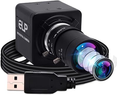 Caméra web elp 4k, caméra usb ultra hd imx317 avec objectif zoom 5-50