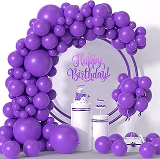 Kit d'arche de guirlande de ballons violets 114 pièces 5/10/12/18 pouces