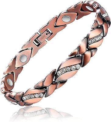 Bracelet en cuivre magnétique en cristal pour femmes soulagement de la douleur