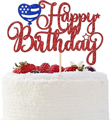 Décoration de gâteau joyeux anniversaire du 4 juillet, décorations de gâteau du 4