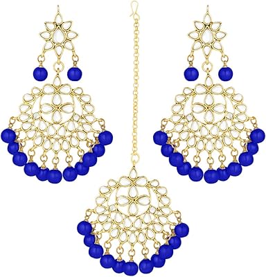 Ensemble de boucles d'oreilles aai jewels avec perles plaquées or et kundan meteng