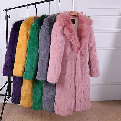 Woolcoatwomenv manteau de fourrure d'hiver en vraie pour femme long