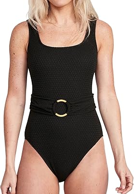 Maillot de bain une pièce pour femme ceinturé au crochet bretelles larges gainant