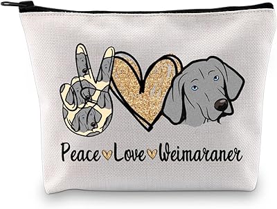 Sac cosmétique pour amoureux des chiens sac de braque de weimar peace