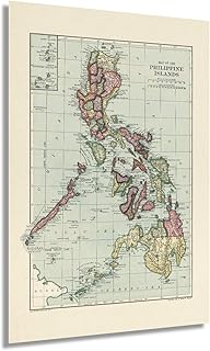 Historyx 1906 affiche de carte vintage des philippines - 24 x 36 pouces