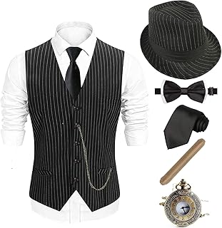 Chapeau fedora pour hommes des années 1920, veste gatsby gangster, montre de poche vintage, pré-cravate. Le e-commerce qui respecte votre pouvoir d'achat : Diaytar