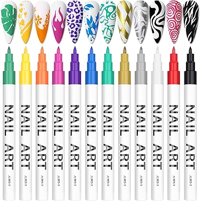 Ensemble de stylos 3d nail art 12 couleurs stylo graffiti à