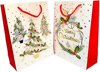 Highland 6 pièces sacs cadeaux de noël avec poignées à cordon pour fête